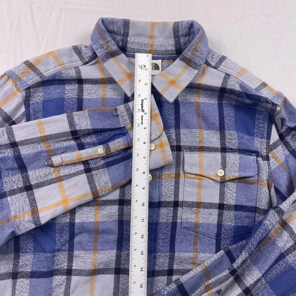 The North Face Arroyo Flannel Shirt Mens XL Blue Plaid Cotton Long Sleeve Casual